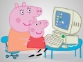 Mäng Little Pig: At the computer