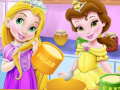 Mäng Baby Rapunzel And Baby Belle Cooking Pizza 