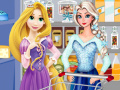Mäng Elsa and rapunzel food shopping