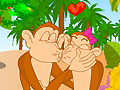 Mäng Cute monkey kissing