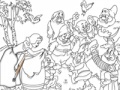 Mäng Snow White with Dwarfs Online Coloring