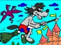 Mäng Coloring: Wolf on a broomstick