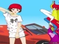Mäng Active Girl Besides Car