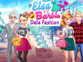 Mäng Elsa and Barbie Date Fashion