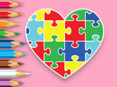 Mäng Coloring Book: Heart Jigsaw