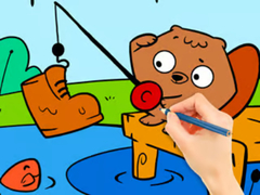 Mäng Coloring Book: Fishing Squirrel