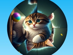 Mäng Round Jigsaw Puzzle Collect Pictures with Cute Kittens