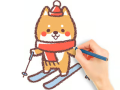 Mäng Coloring Book: Skiing Puppy