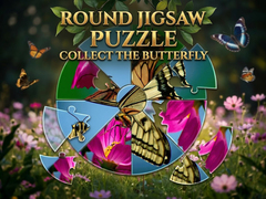 Mäng Round Jigsaw Puzzle - Collect the Butterfly