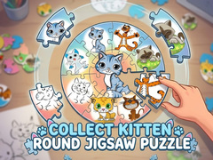 Mäng Round jigsaw Puzzle - Collect Kitten