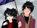 Mäng Anime Winter Couple Ddress Up Game