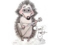 Mäng Hedgehog and mouse play musical instruments